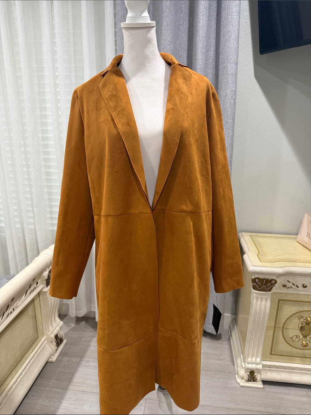 Women's Open-Front Blazer Coat in Rust